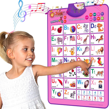 Just Smarty Interactive Alphabet Wall Chart | Talking ABCs & 123s Music Poster | Learning Toys for