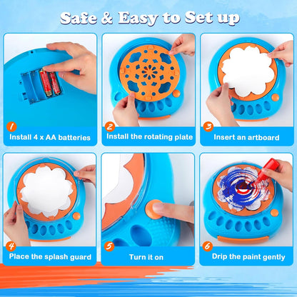 Arts and Crafts for Kids Ages 4-8,Paint Spin Art Machine Kit,Art Craft Set for 6-9 Year Old,Cool