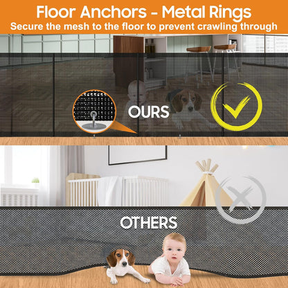 160" Retractable Baby Gates, 42" Extra Tall Upgraded Baby Gate with Reinforced Strip Design