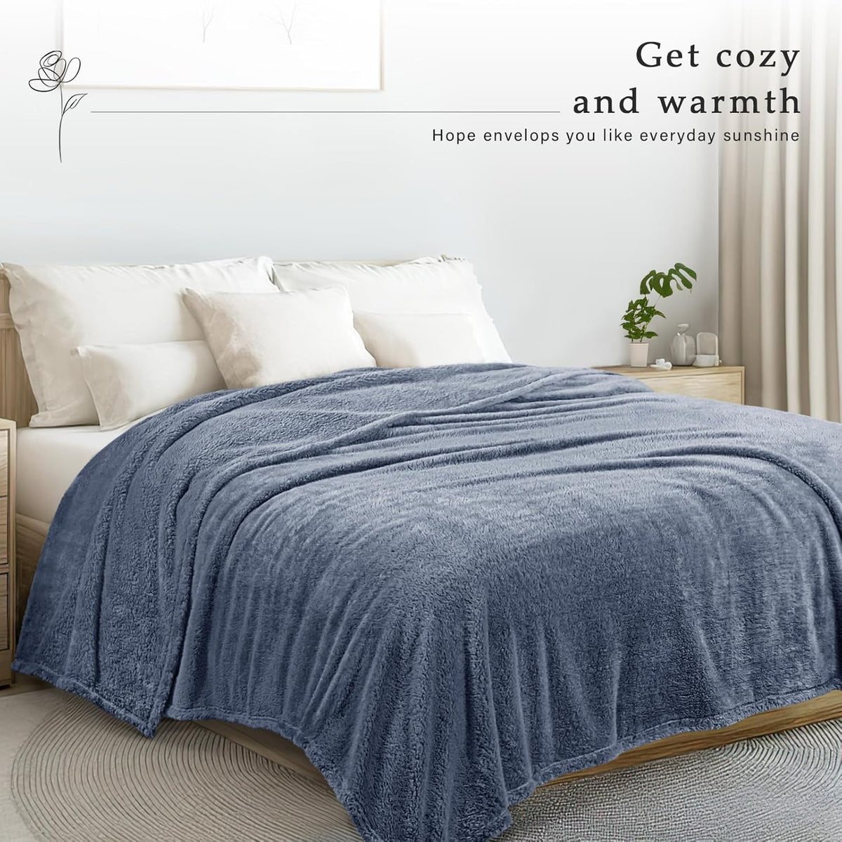 Exclusivo Mezcla Twin Size Flannel Fleece Blanket, Super Soft Velvet Plush Bed Blanket, Fuzzy Cozy