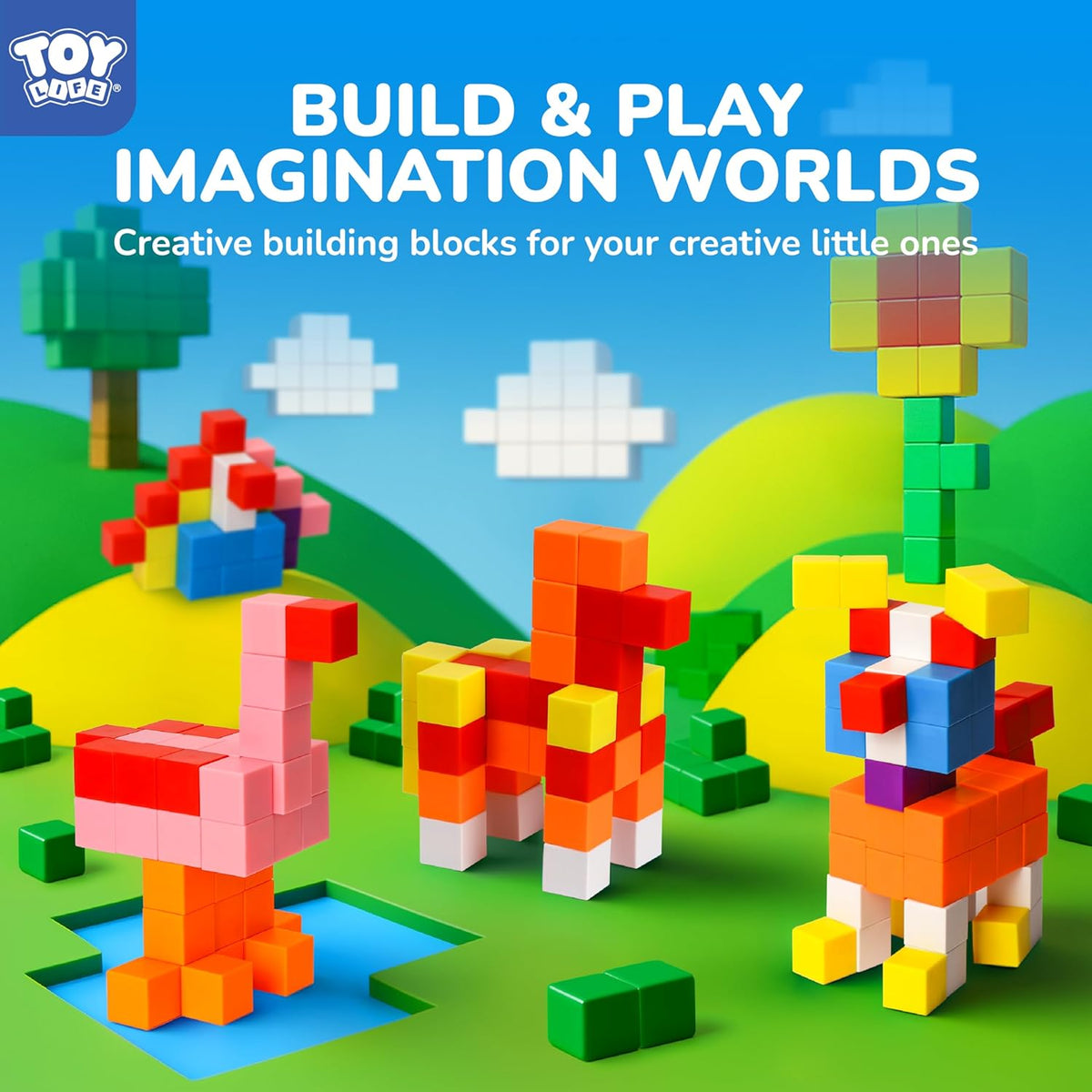 TOY Life 64 Pcs Magnetic Blocks for Toddlers Age 3-5 Magnet Blocks Magnetic Building Block for Kids