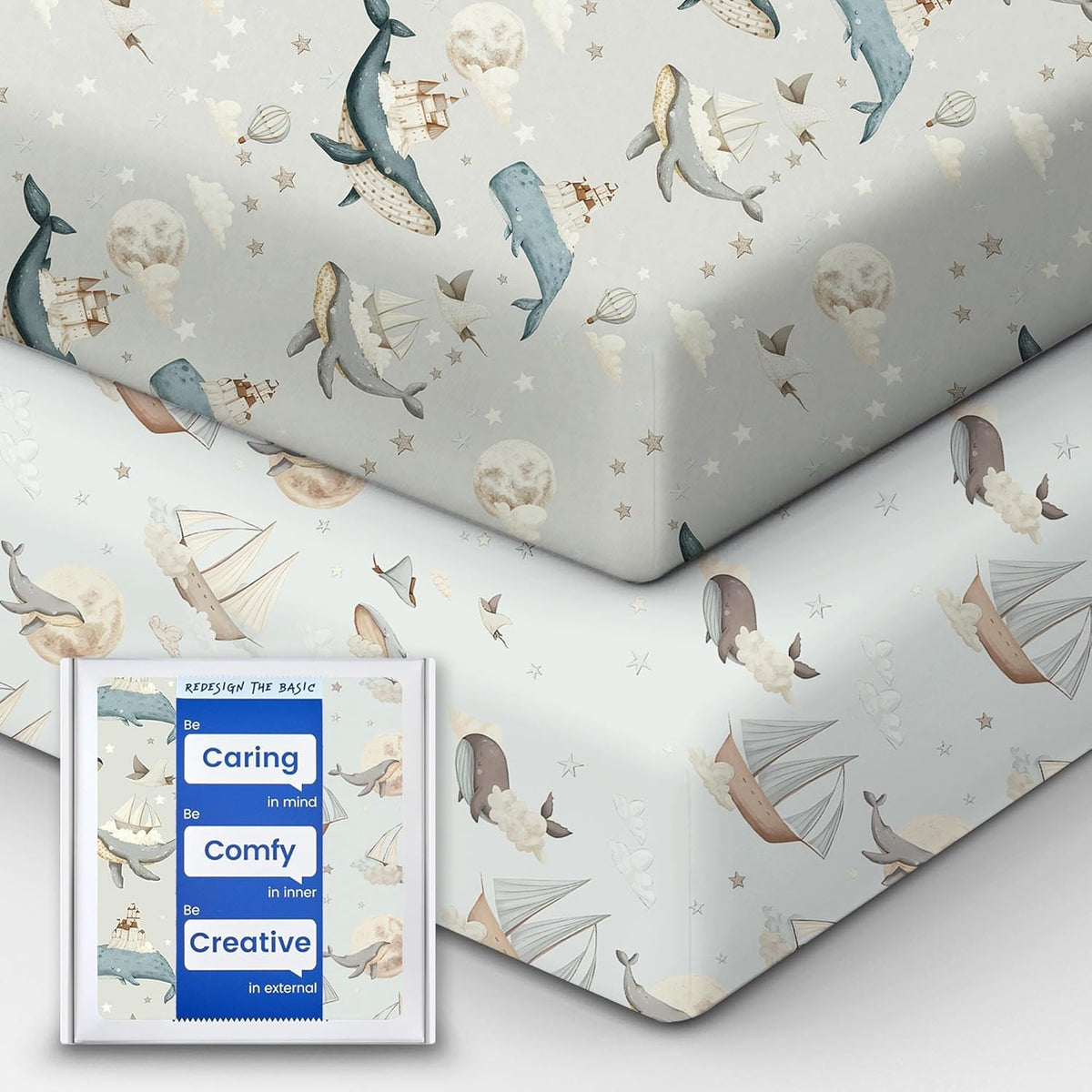Premium Fitted Baby Boy Crib Sheets for Standard Crib Mattress - Ultra-Soft Jersey Knit Crib