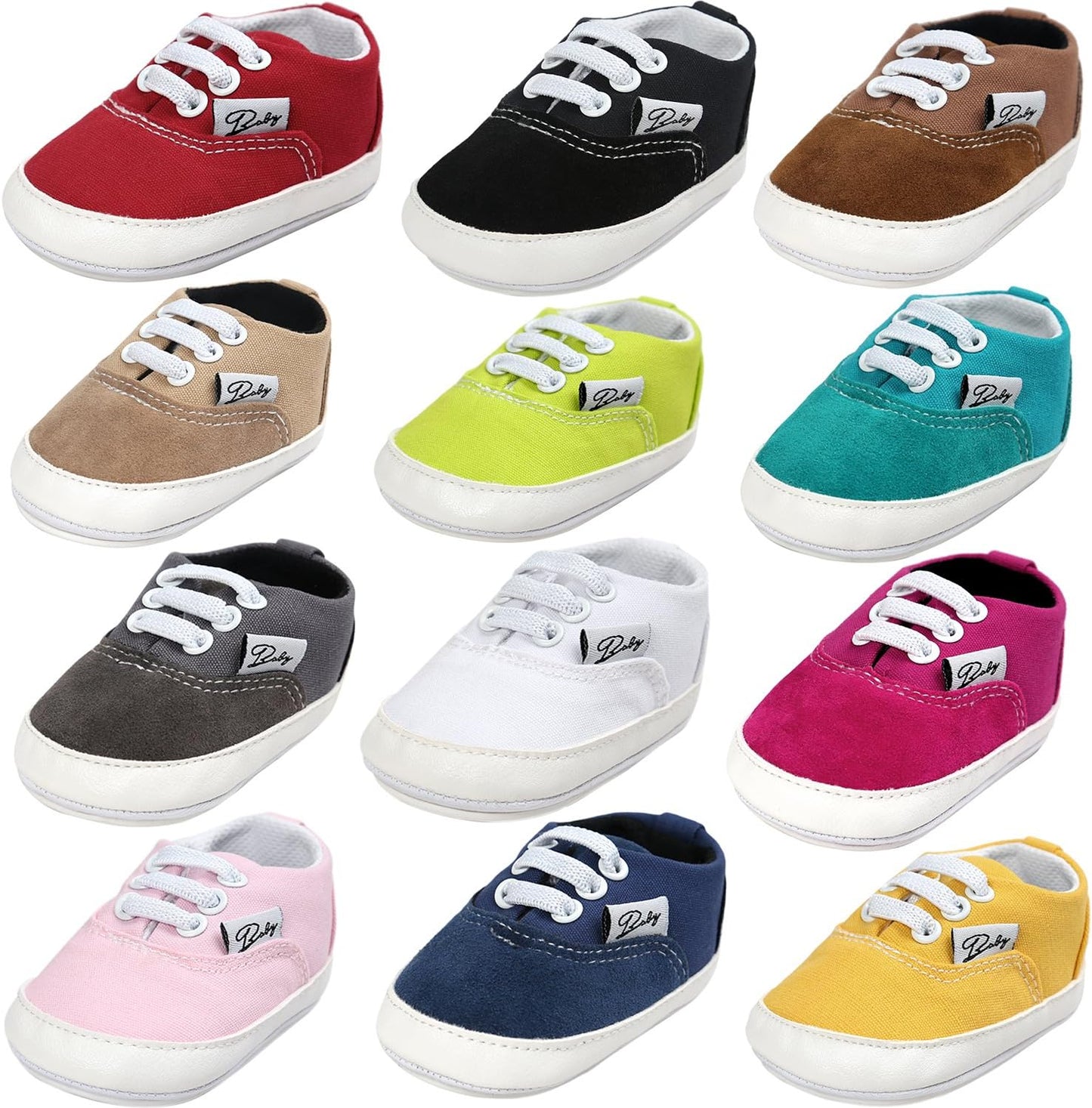 Morbido Infant Baby Boys Girls Canvas Sneaker Toddler Slip On Anti Skid Newborn First Walkers Candy