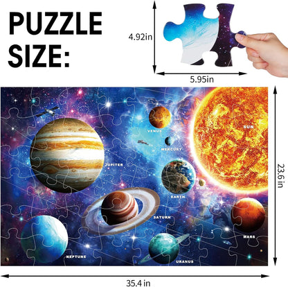 Jumbo Floor Puzzle for Kids Ages 4-8,Solar System Jigsaw Puzzles,48 Piece Space Large Puzzles for