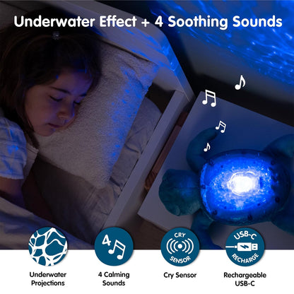 Cloud b Tranquil Turtle Aqua - White Noise Machine Baby, Baby Night Light & Portable White Noise