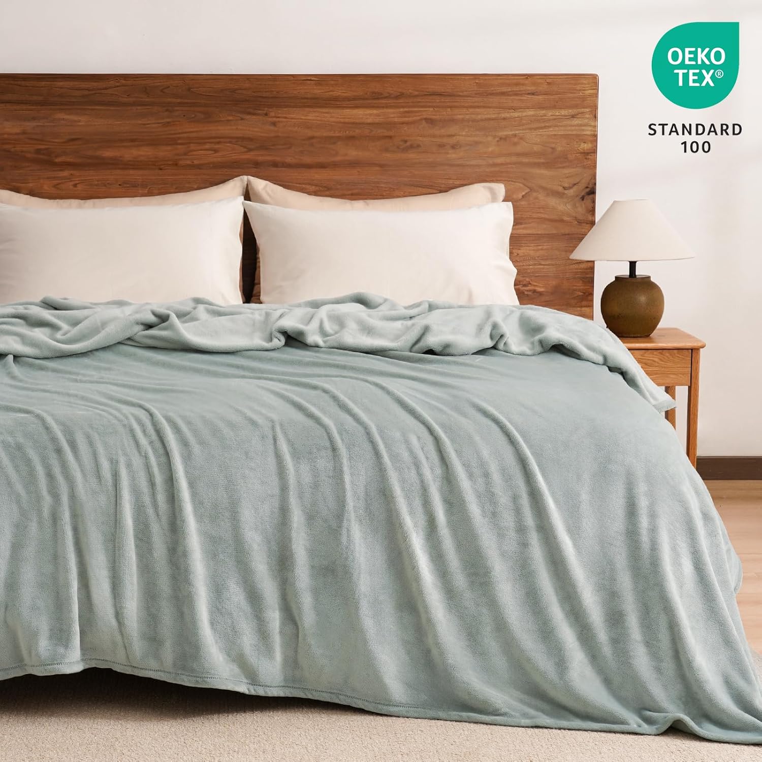 PHF Ultra Soft Fleece Blanket Queen Size, No Shed No Pilling Luxury Plush Cozy 300GSM Lightweight