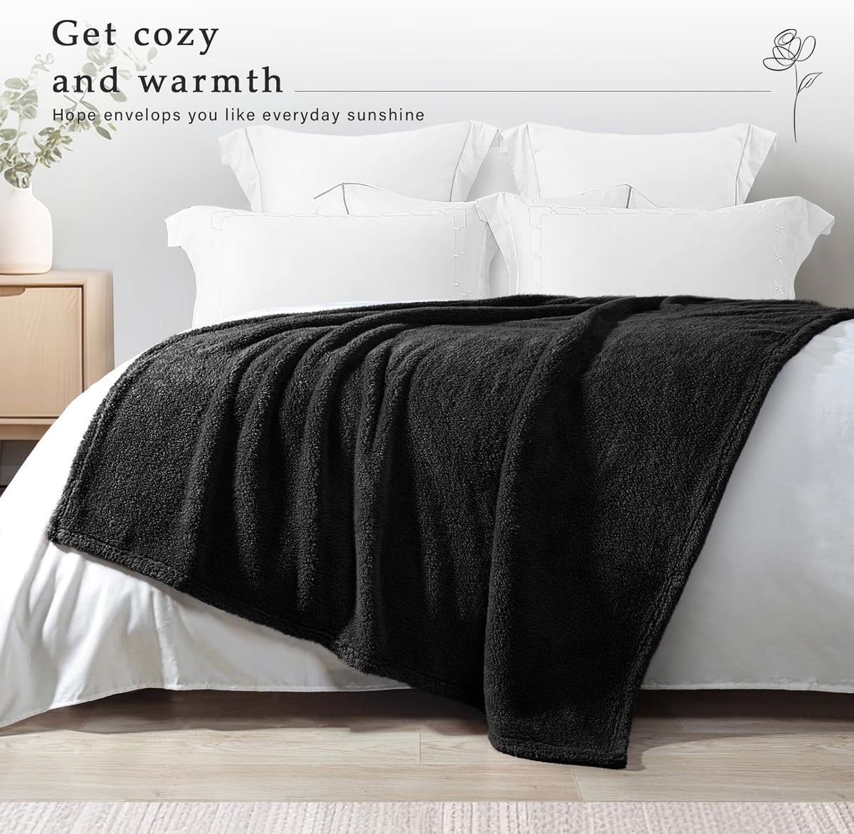 Exclusivo Mezcla Soft Fleece Throw Blanket for Couch, Super Soft Velvet Plush Bed Blanket, Fuzzy