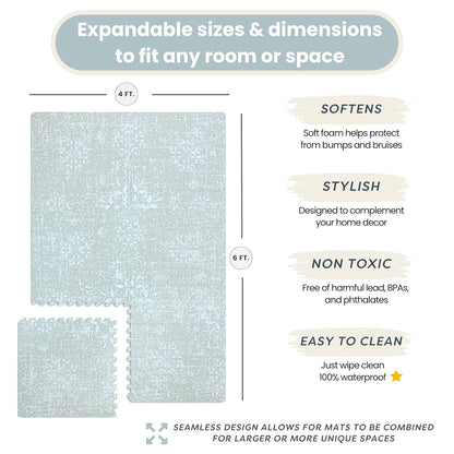 Baby Play Mats for Floor - Eden (4x6ft) - Premium EVA Foam Play Mat for Babies & Toddlers - Perfect