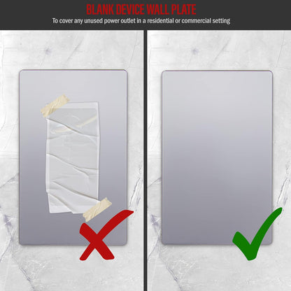 ENERLITES Screwless Blank Wall Plate, Child Safe Blank Device Outlet Cover, Standard Size, 1-Gang