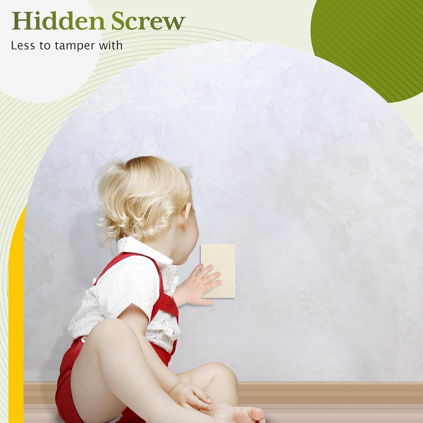 TG Mid-Size Screwless Blank Wall Plate, Child Safe Blank Device Outlet Cover, Medium Size 1-Gang