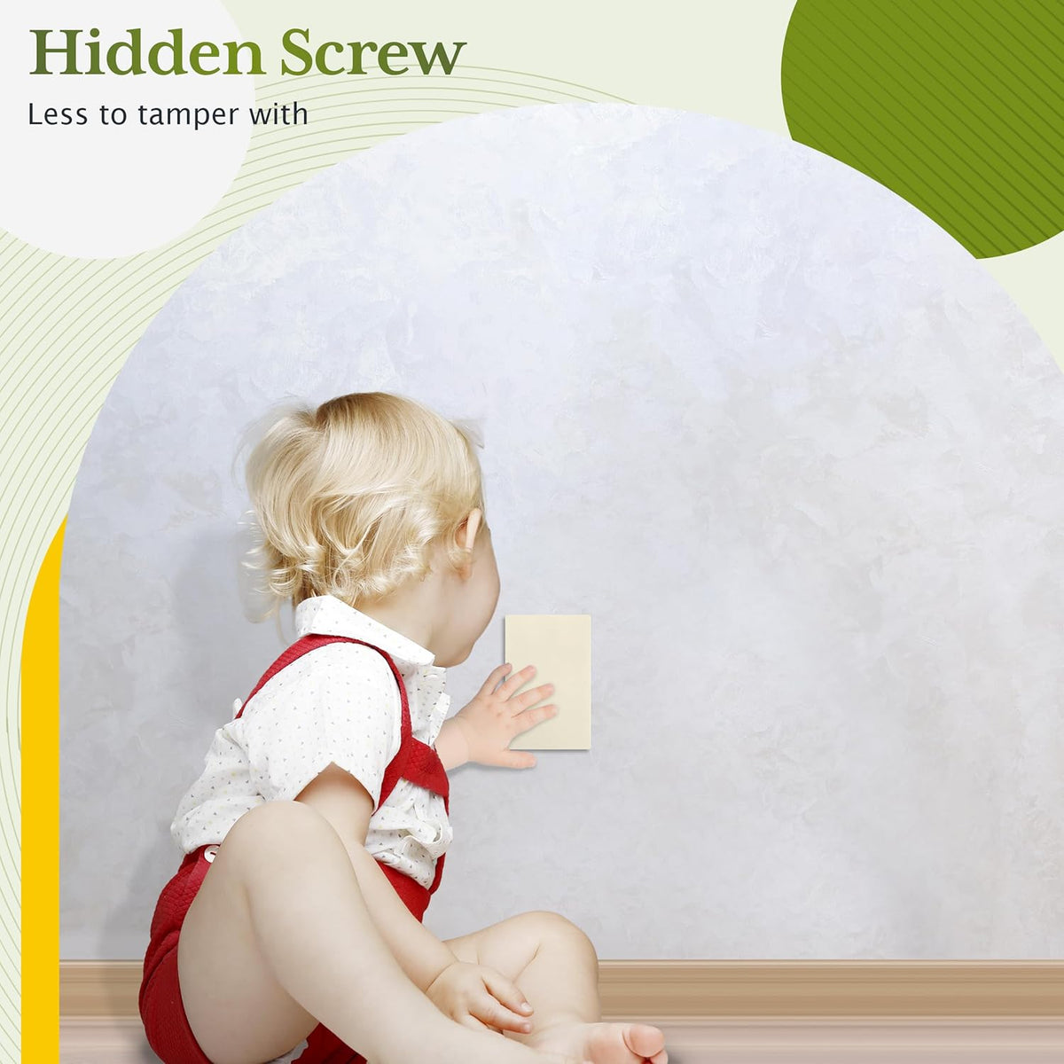TG Mid-Size Screwless Blank Wall Plate, Child Safe Blank Device Outlet Cover, Medium Size 1-Gang