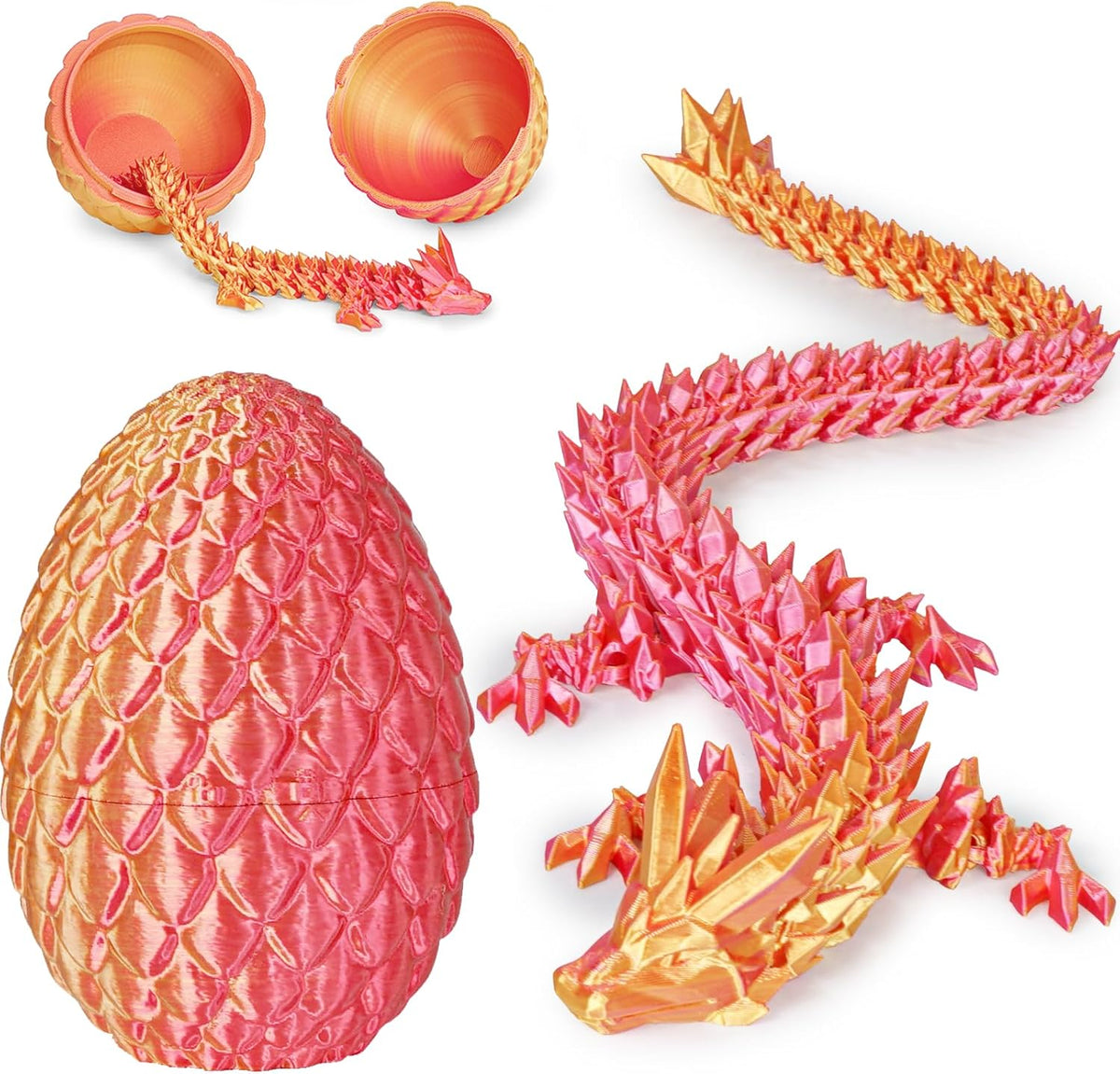 Dragon Eggs with Dragon Inside, 3D Printed Surprise Funny Gifts for Kids, Boys, Girls, Articulated