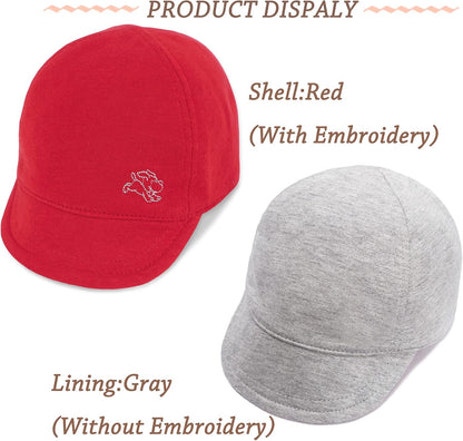 Keepersheep Baby Reversible Baseball Cap Infant Sun Hat, Cotton Knit Soft Brim for Infant Toddler