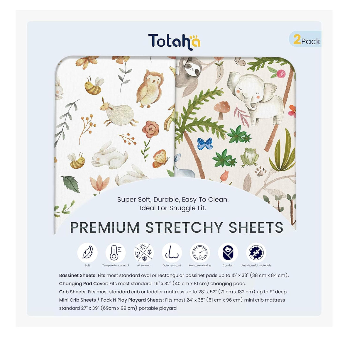 TotAha Changing Pad Cover, Buttery Soft Diaper Changing Pad Covers for Girls Boys, Super Stretchy