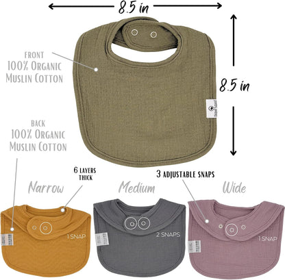 DiaperSquad's Baby Bibs for Drooling and Teething, Bibs for Boys, Baby Girl - Solid Cotton Baby