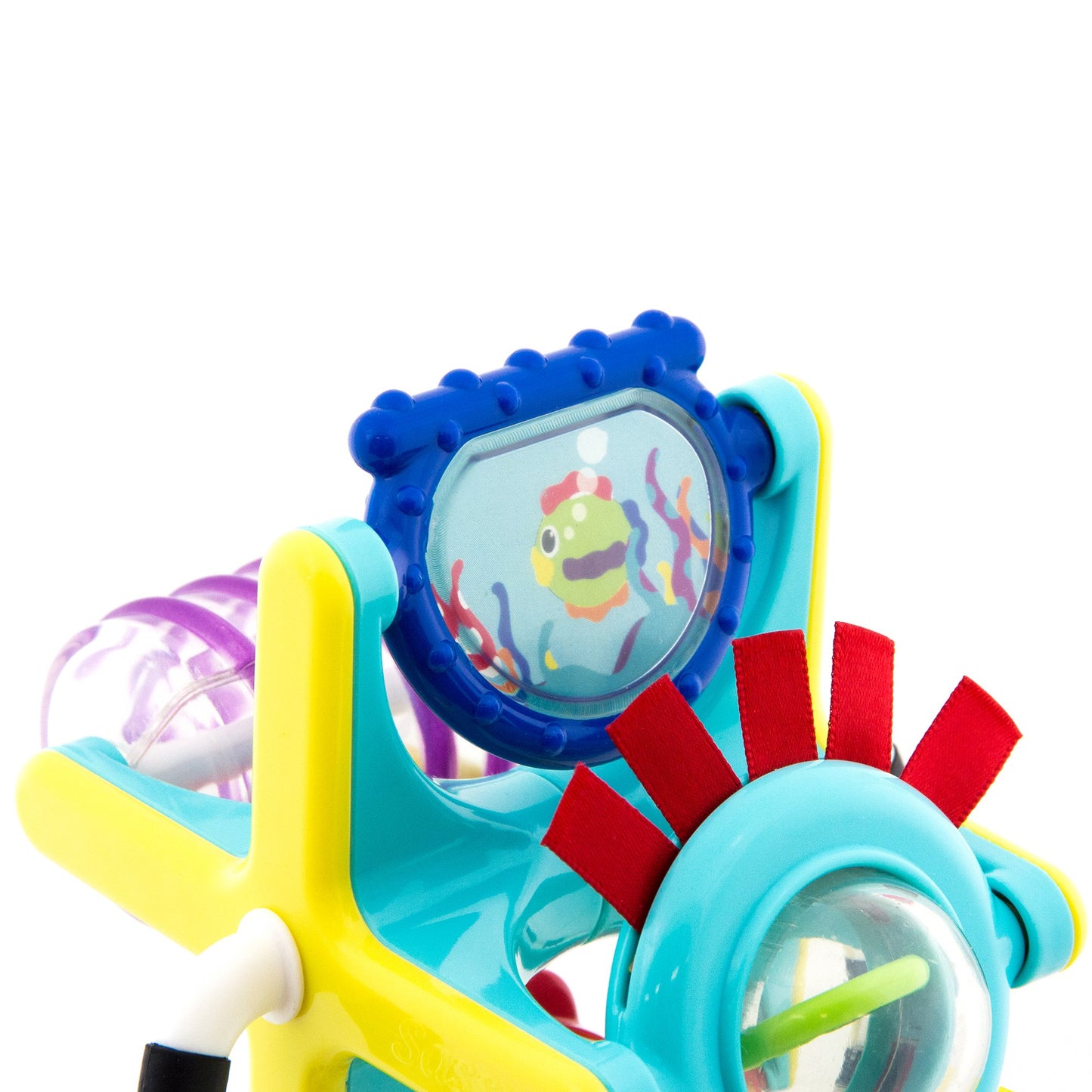 Sassy Fishy Fascination Station 2-in-1 Suction Cup High Chair Toy, Developmental Tray Toy for Early