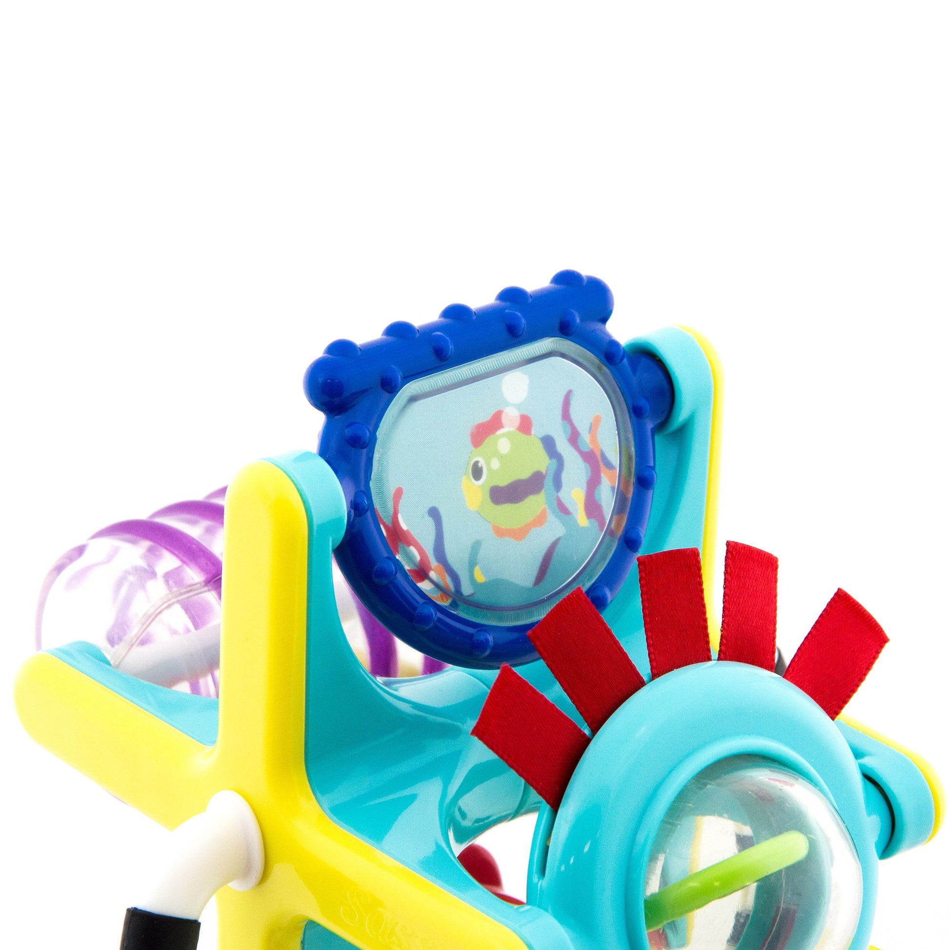 Sassy Fishy Fascination Station 2-in-1 Suction Cup High Chair Toy, Developmental Tray Toy for Early