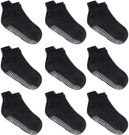Zaples Baby Non Slip Grip Ankle Socks with Non Skid Soles for Infants Toddlers Kids Boys Girls