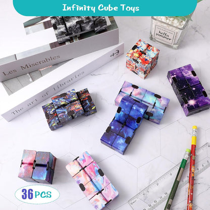 Chivao 60 Pieces Kids Party Favors Cube Toy Sensory Cube Valentine's Day Hand Held Block Sensory