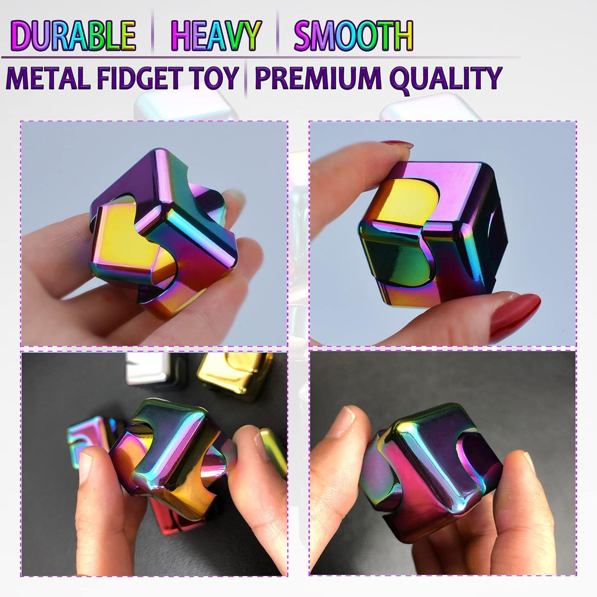 Fidget Spinner Toys Cube Adults, Easter Basket Stuffers for Teens Metal EDC Cool Desk Gadgets