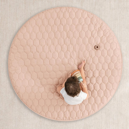 Comfy Cubs Round Kids Play Mat - Medium 48 inches Soft Quilted Baby Floor Mat with Non-Slip Bottom