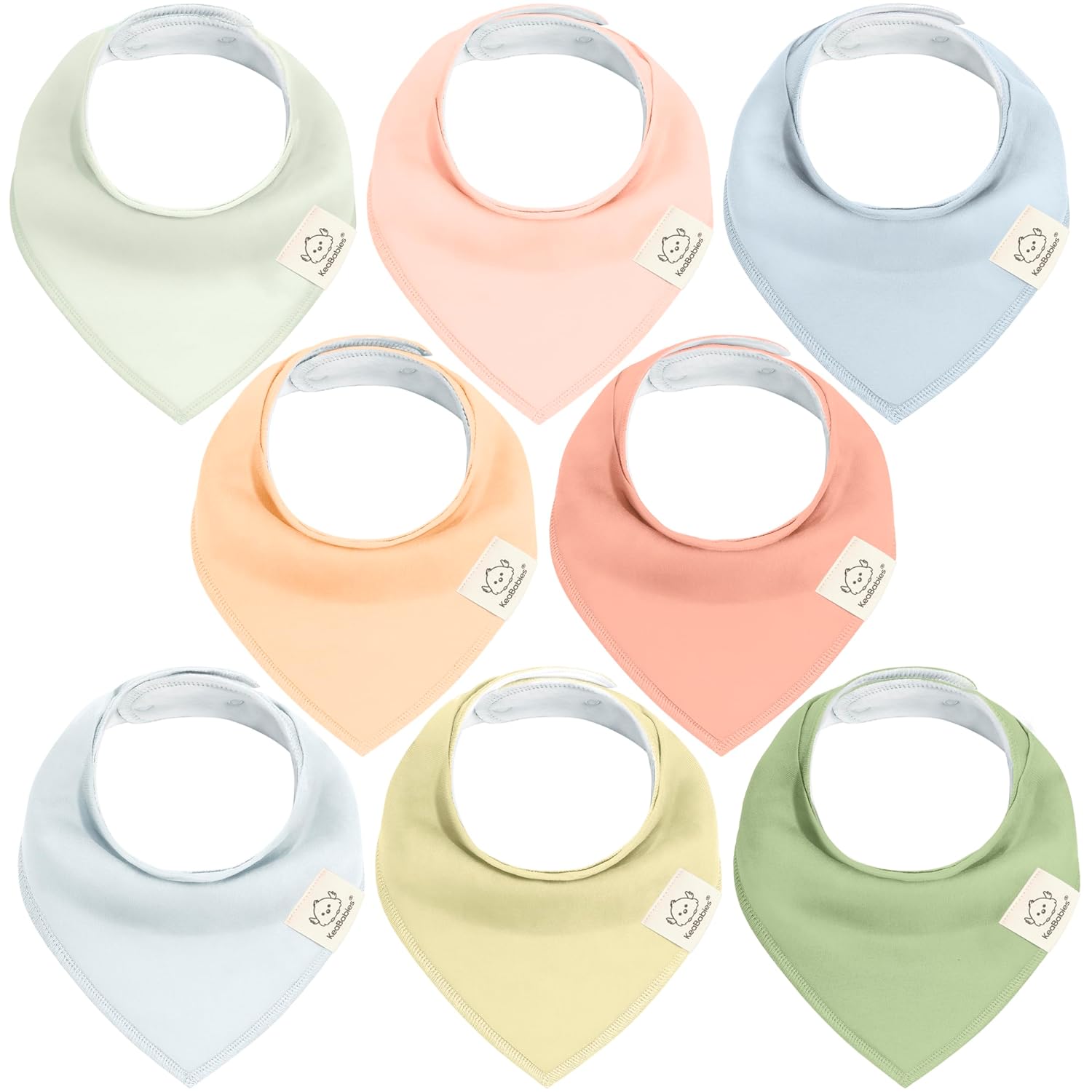 8-Pack Organic Baby Bandana Bibs for Girls - Super Absorbent Triangle Baby Bibs for Drooling and