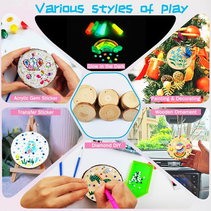 KIRKOTOY Wooden Crafts Kit for Kids-Glow in The Dark-Arts & Crafts Gifts for Boys Girls Age 6-12