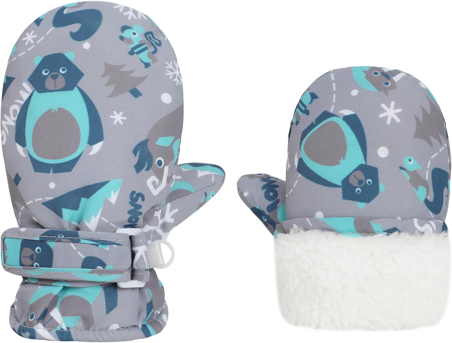Toddler Gloves Kids Mittens Winter Warm Lined Fleece Gloves Waterproof Snow Baby Mitten for Boys