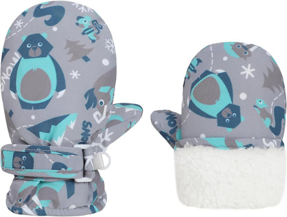 Toddler Gloves Kids Mittens Winter Warm Lined Fleece Gloves Waterproof Snow Baby Mitten for Boys