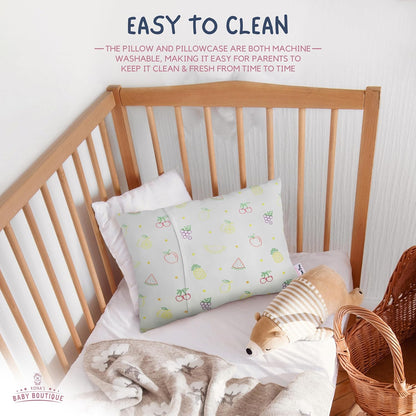 Yellow Fruits - Kona's Perfect Toddler Pillow with Softest Toddler Pillowcase - 13 x 18 inch