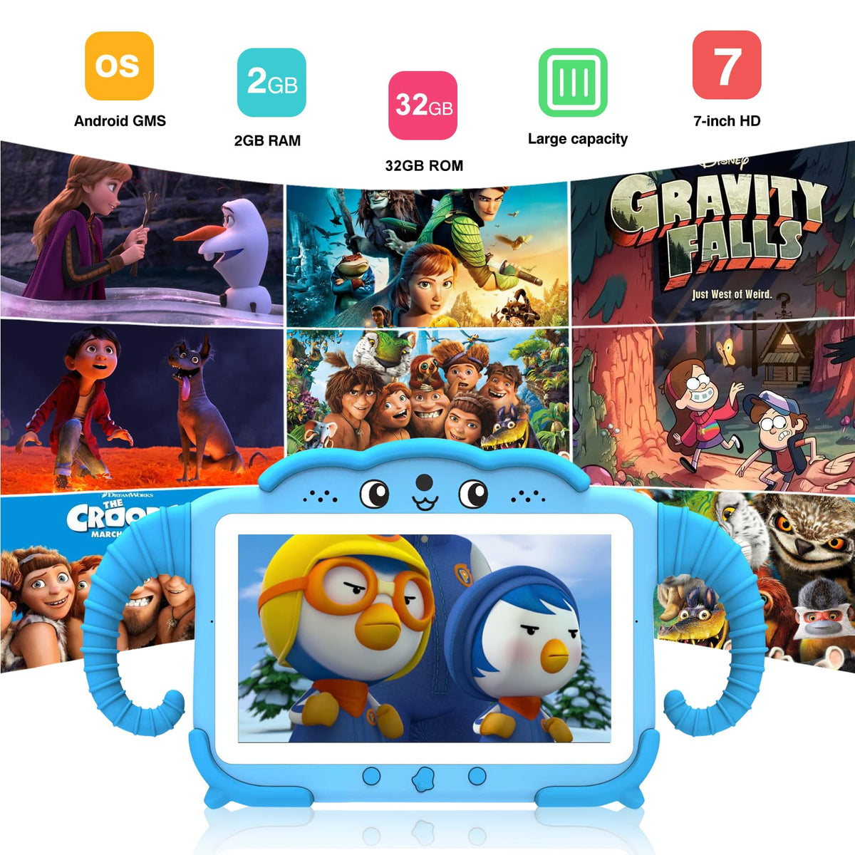 Tablet for Kids 7IN Kids Tablet for Toddlers 32GB Toddler Tablet for Children Android Kids Learning