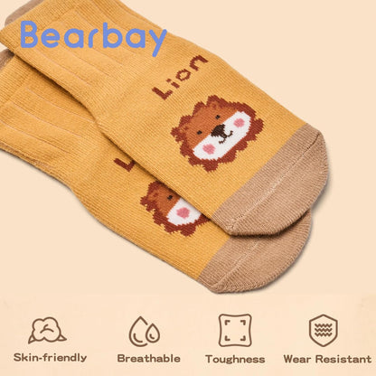 Baby Non Slip Ankle Socks with Grippers for 0 Months-7 Years Old Walking Socks