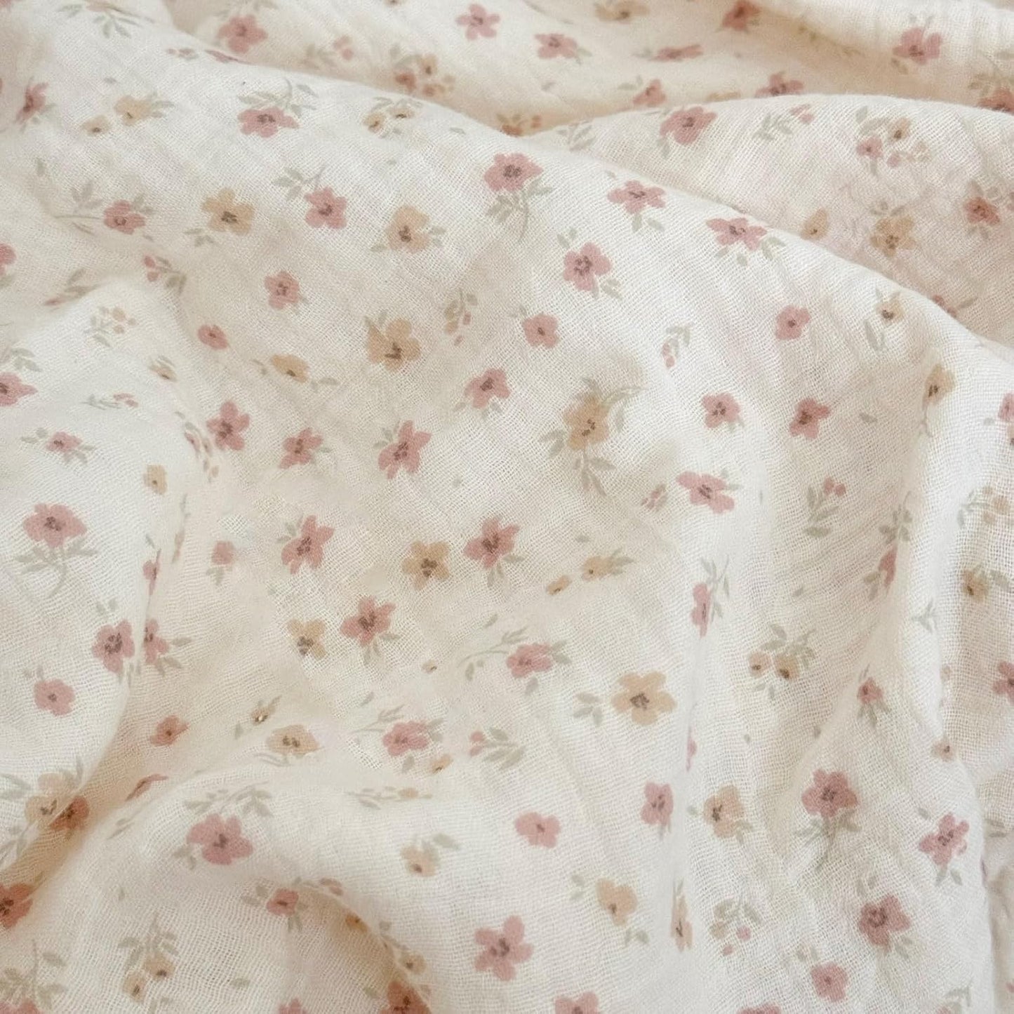 BuLuTu 2-Layer Cotton Muslin Toddler Pillowcases for Girls Boys Floral Pillow Cover Decorative