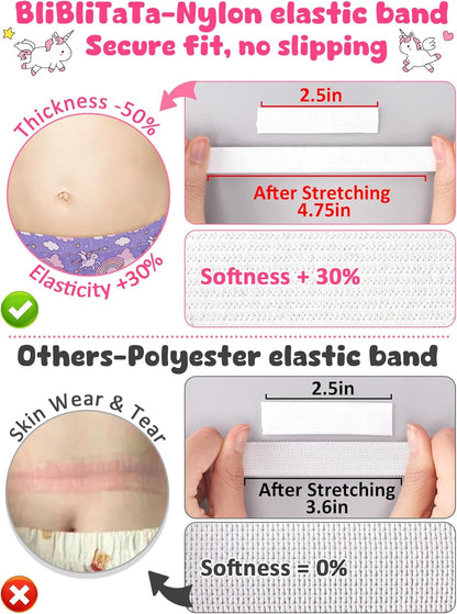 Girls' Underwear,Soft Cotton Tagless Panties for Toddlers' & Little Kids' Comfort,Breathable