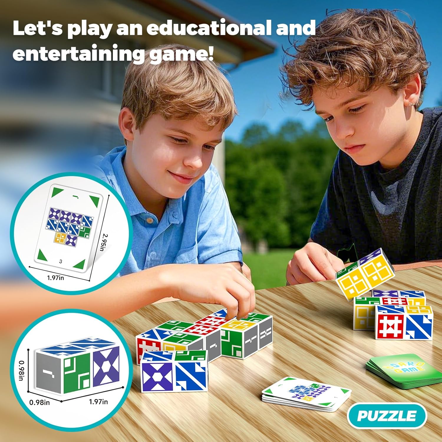 Family Matching Game for Kids & Adults, Block Puzzle Board Games for Boys & Girls Ages 4-8 8-12, 2