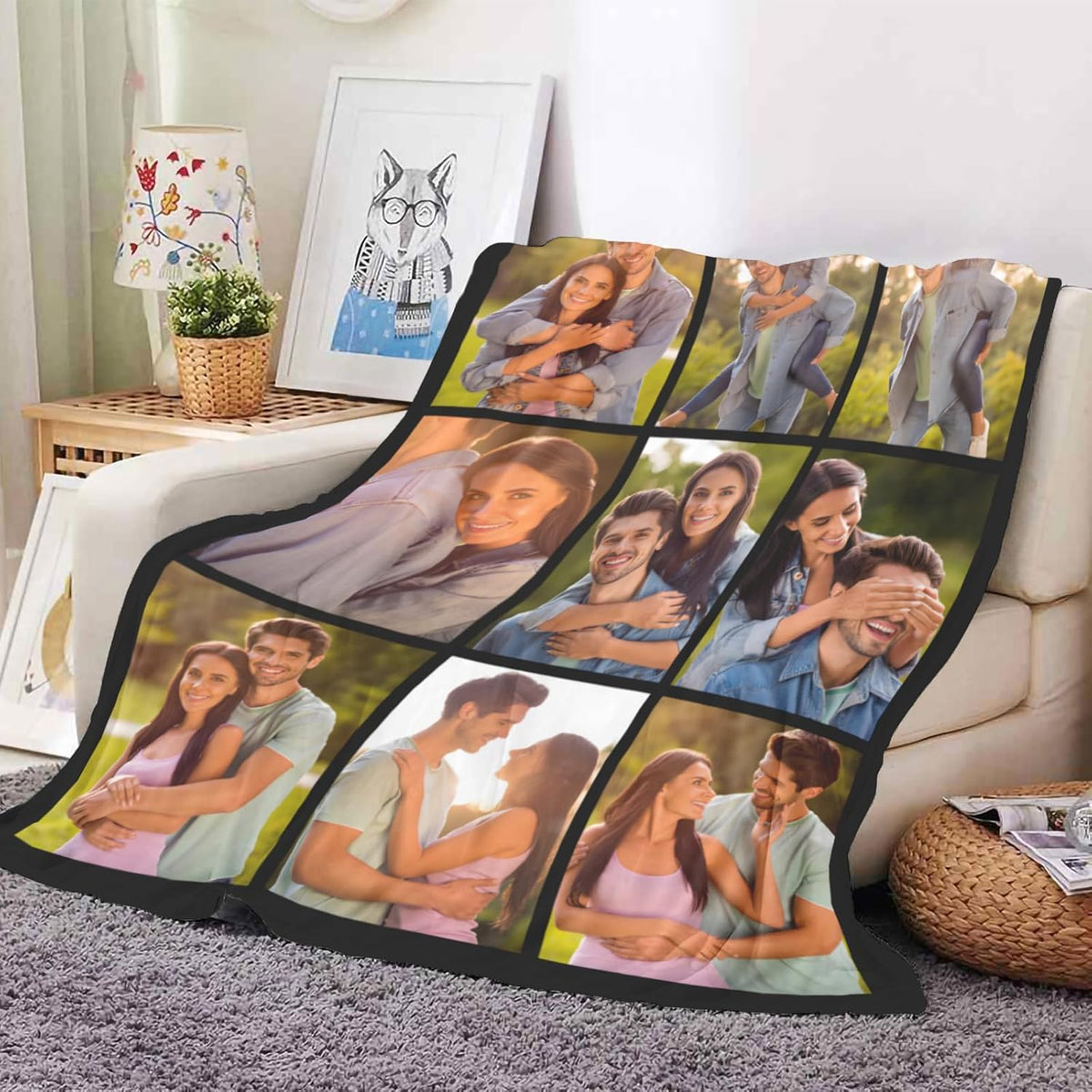Custom Blankets with Photos Text, I Love You Girlfriend Boyfriend Gifts, Personalized Picture