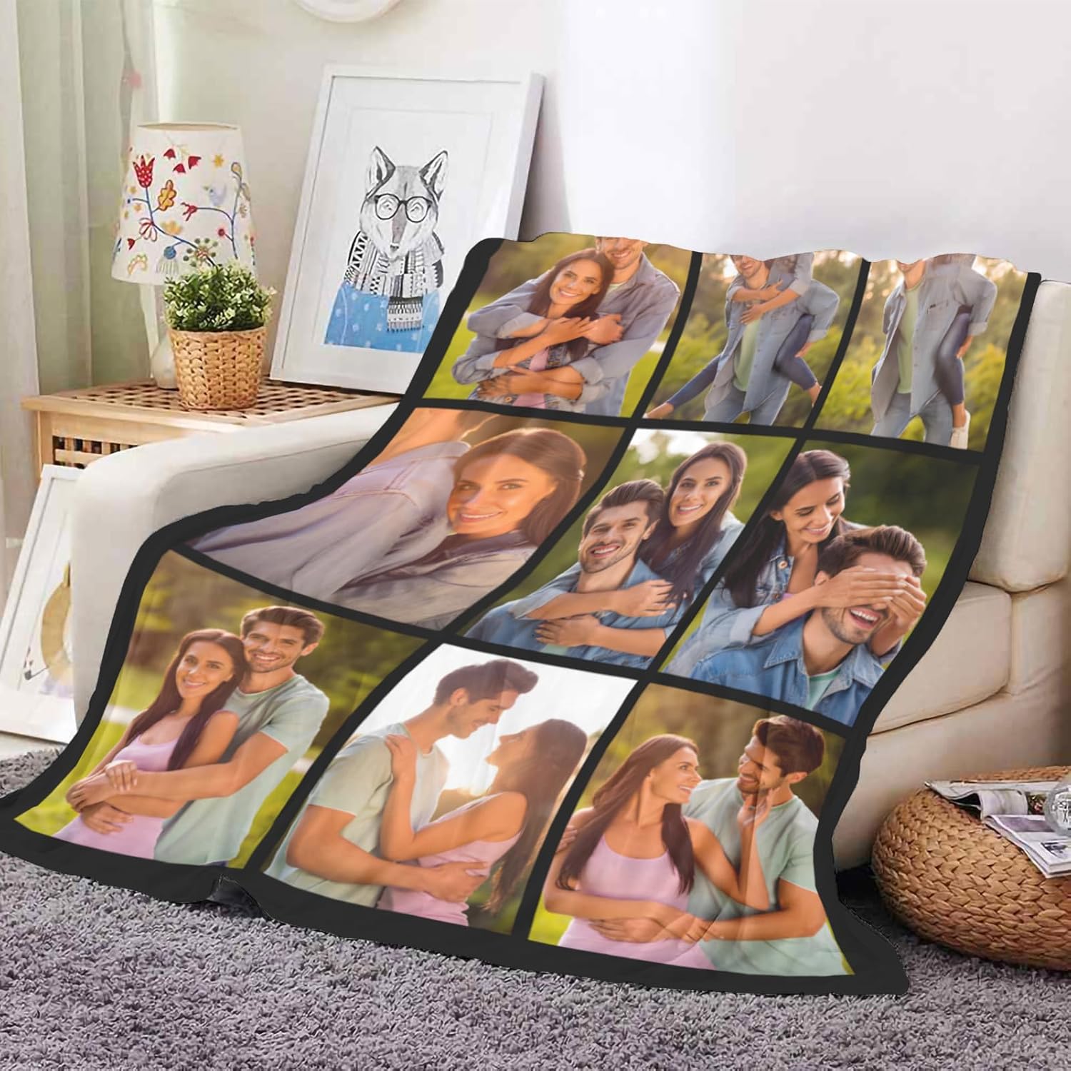Custom Blankets with Photos Text, I Love You Girlfriend Boyfriend Gifts, Personalized Picture
