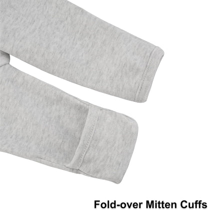 Aablexema Baby Footed Pajamas with Mitten Cuffs Zipper 4-Pack Infant Newborn Cotton Long Sleeve