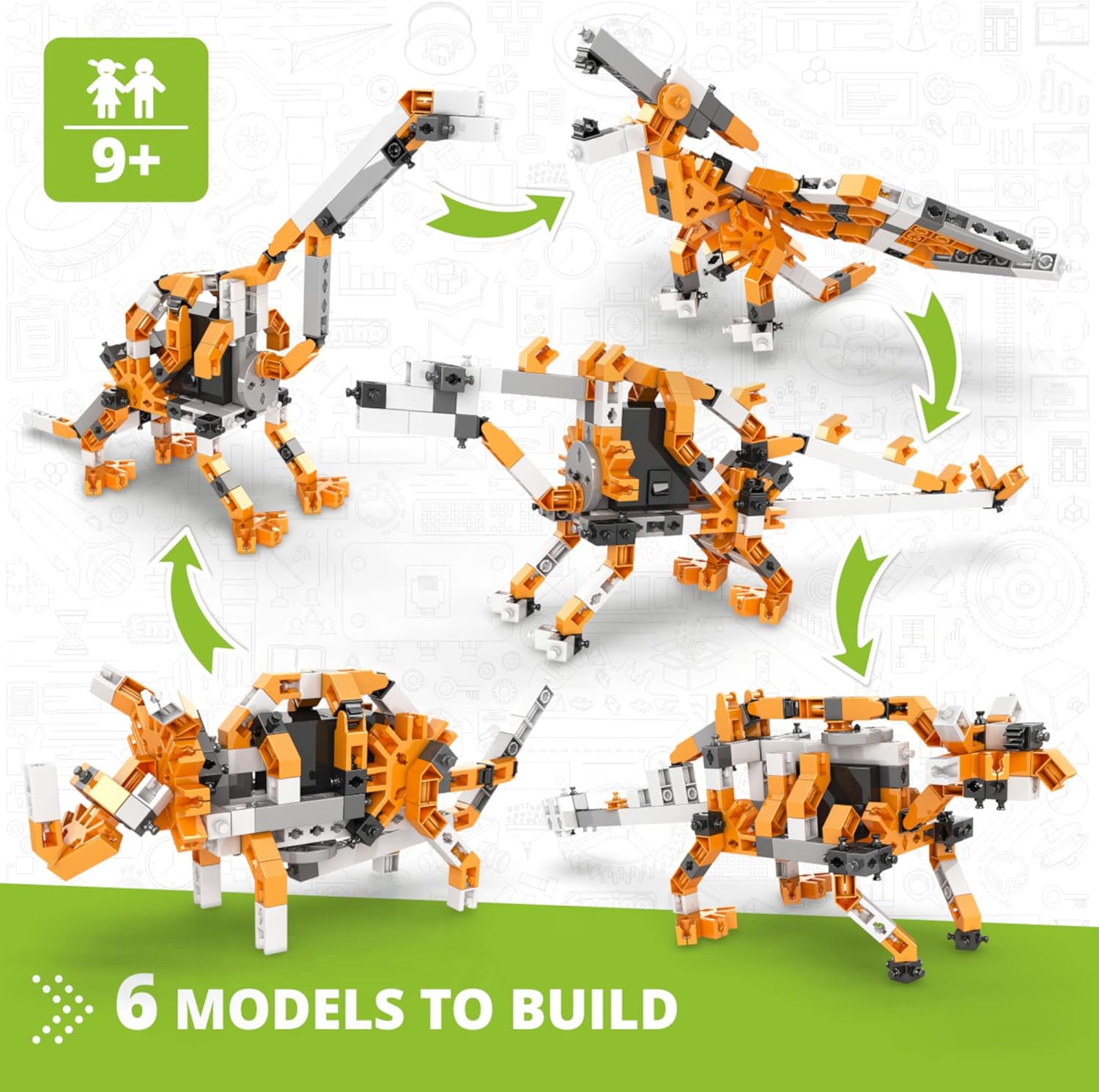 Engino- STEM Toys, Learning About Dinosaurs, Educational Toys for Kids 9+, STEM Projects for Kids