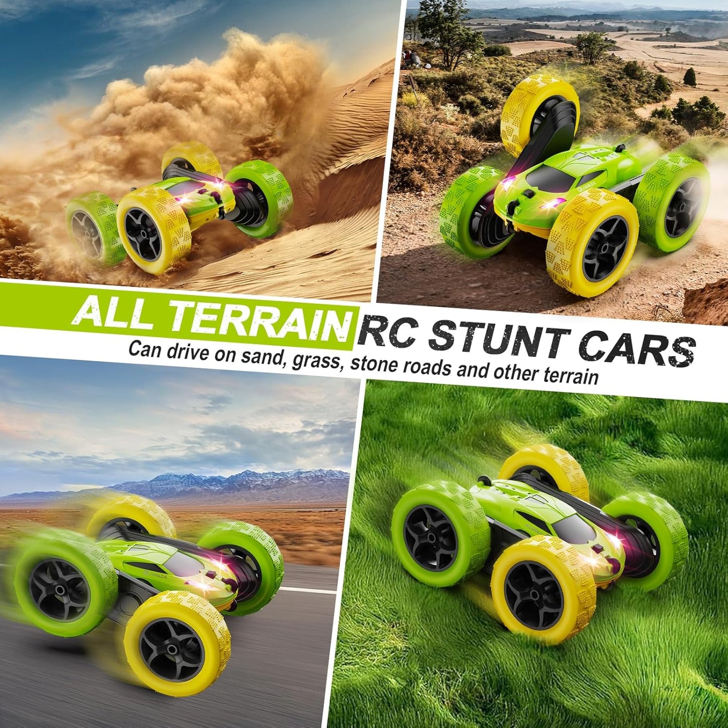 Remote Control Car, RC Car Toys for 6-12 Year Old Boys, Off Road RC Stunt Car 4WD 360° Rotating