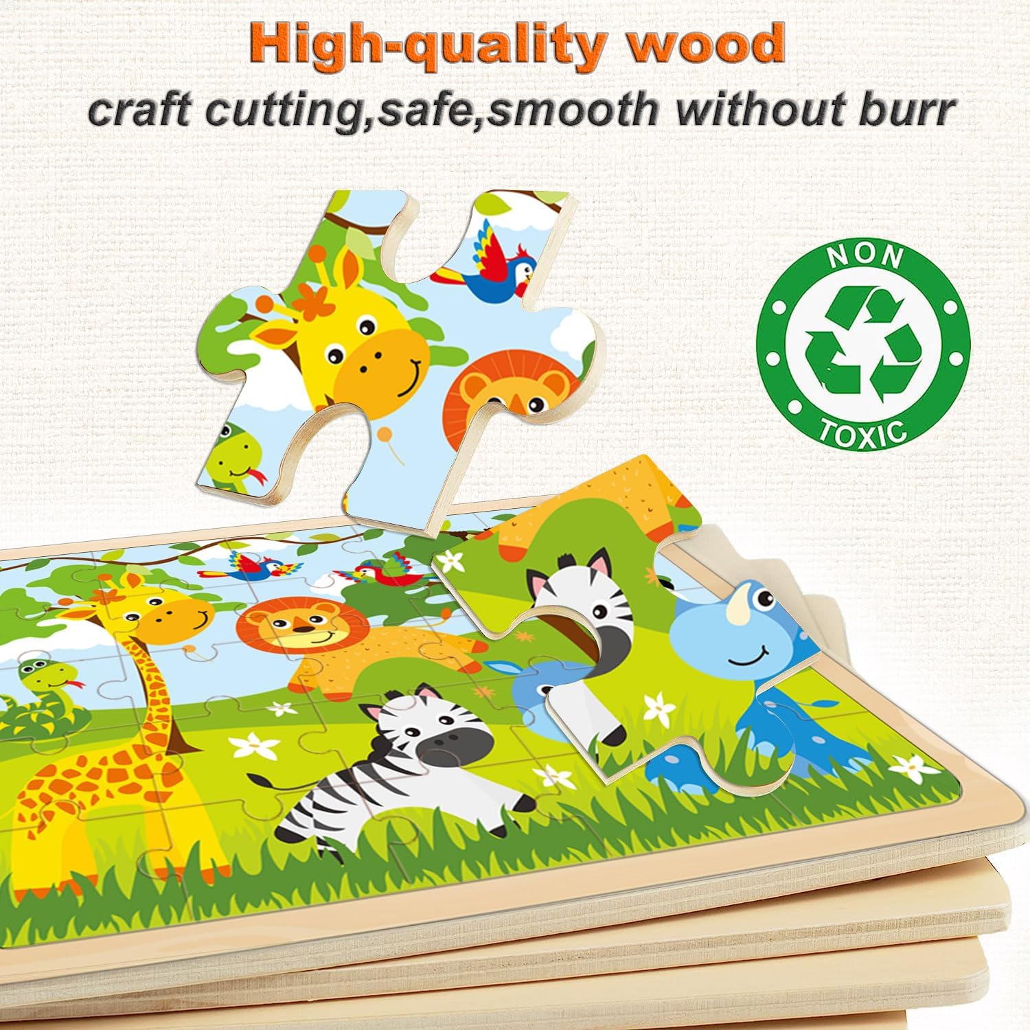 Puzzles for Kids Ages 4-6, Set of 4 Packs with 24-Piece,Preschool Educational Brain Teaser Toys for