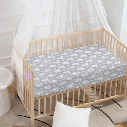 White Arrow Fitted Crib Sheet Grey Baby Crib Sheet Fit Standard Crib and Toddler Mattress,Crib