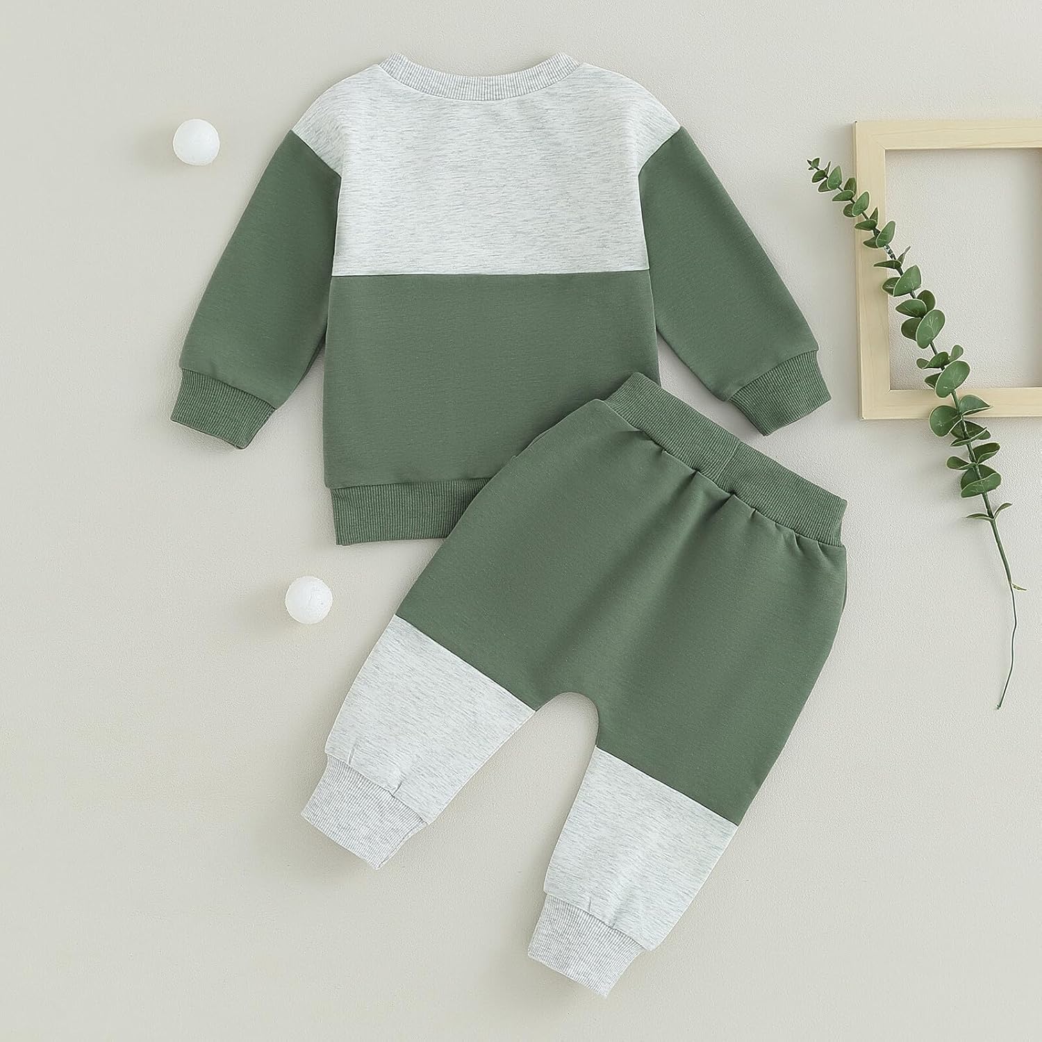 Kupretty Toddler Baby Boy Fall Winter Clothes Color Block Long Sleeve Sweatshirt Pullover Tops +