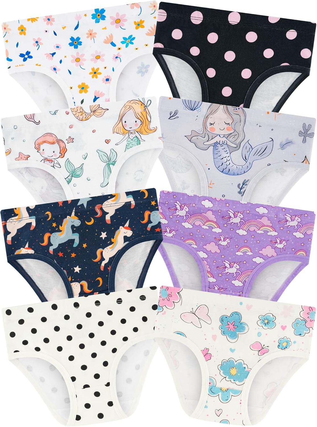 Girls' Underwear,Soft Cotton Tagless Panties for Toddlers' & Little Kids' Comfort,Breathable