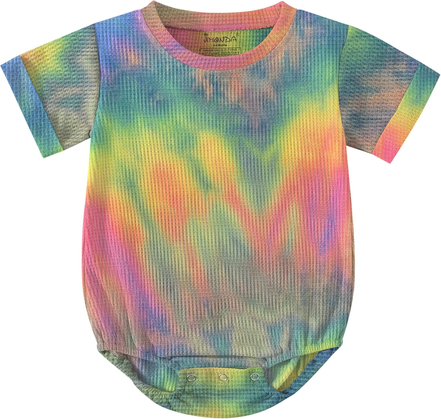 Jimonda Baby Bodysuit Newborn Tie Dye Clothes Infant Waffle One Piece Romper Baby Boys Girls Short