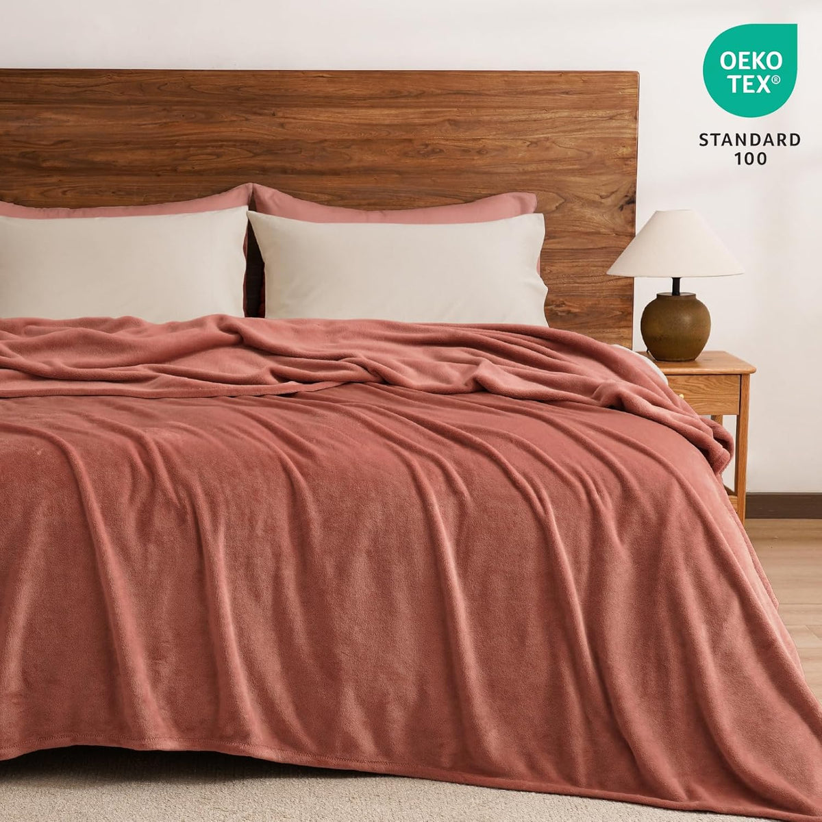 PHF Ultra Soft Fleece Blanket Queen Size, No Shed No Pilling Luxury Plush Cozy 300GSM Lightweight
