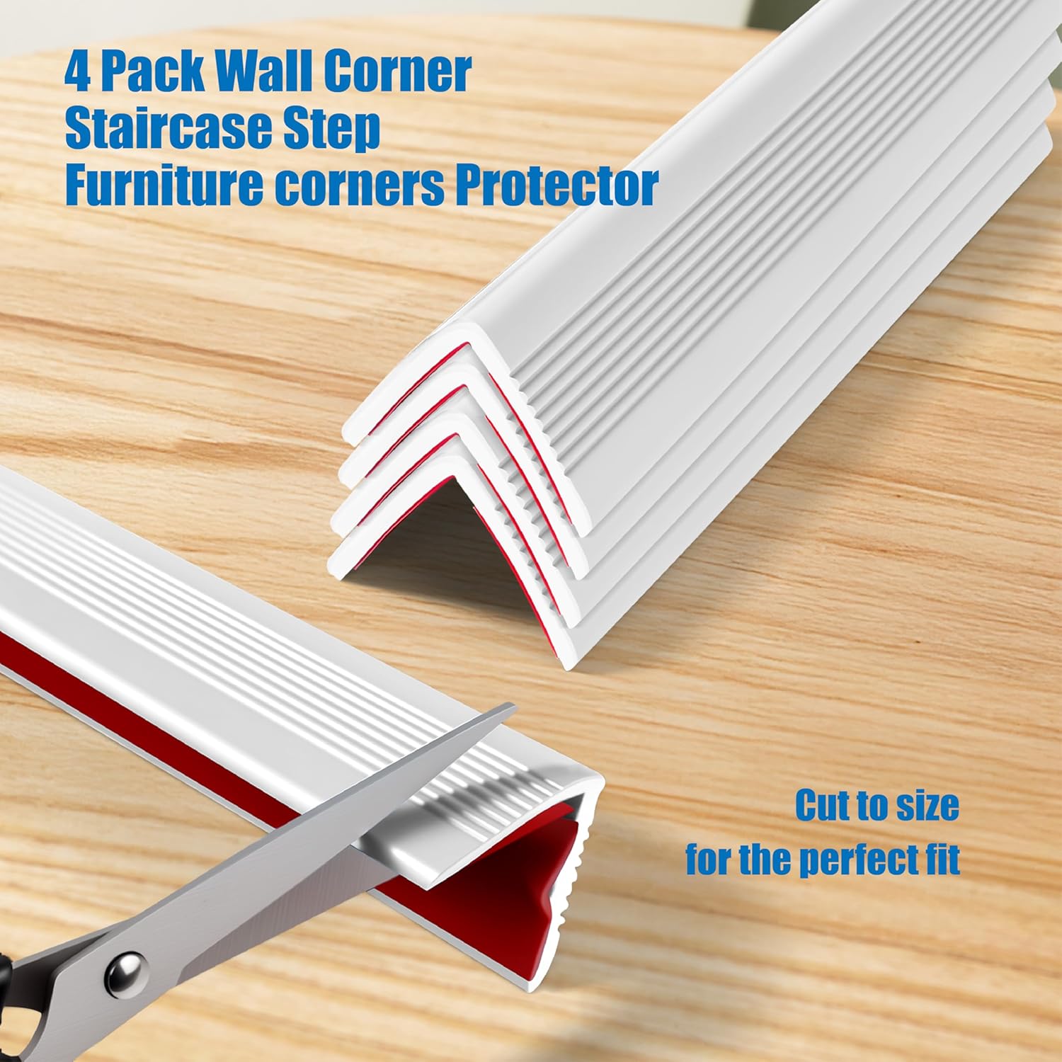 Wall Corner Protectors 4 Pack,1.57x1.57x23.62x0.12 inch PVC Double Side Proof Corner Guards for