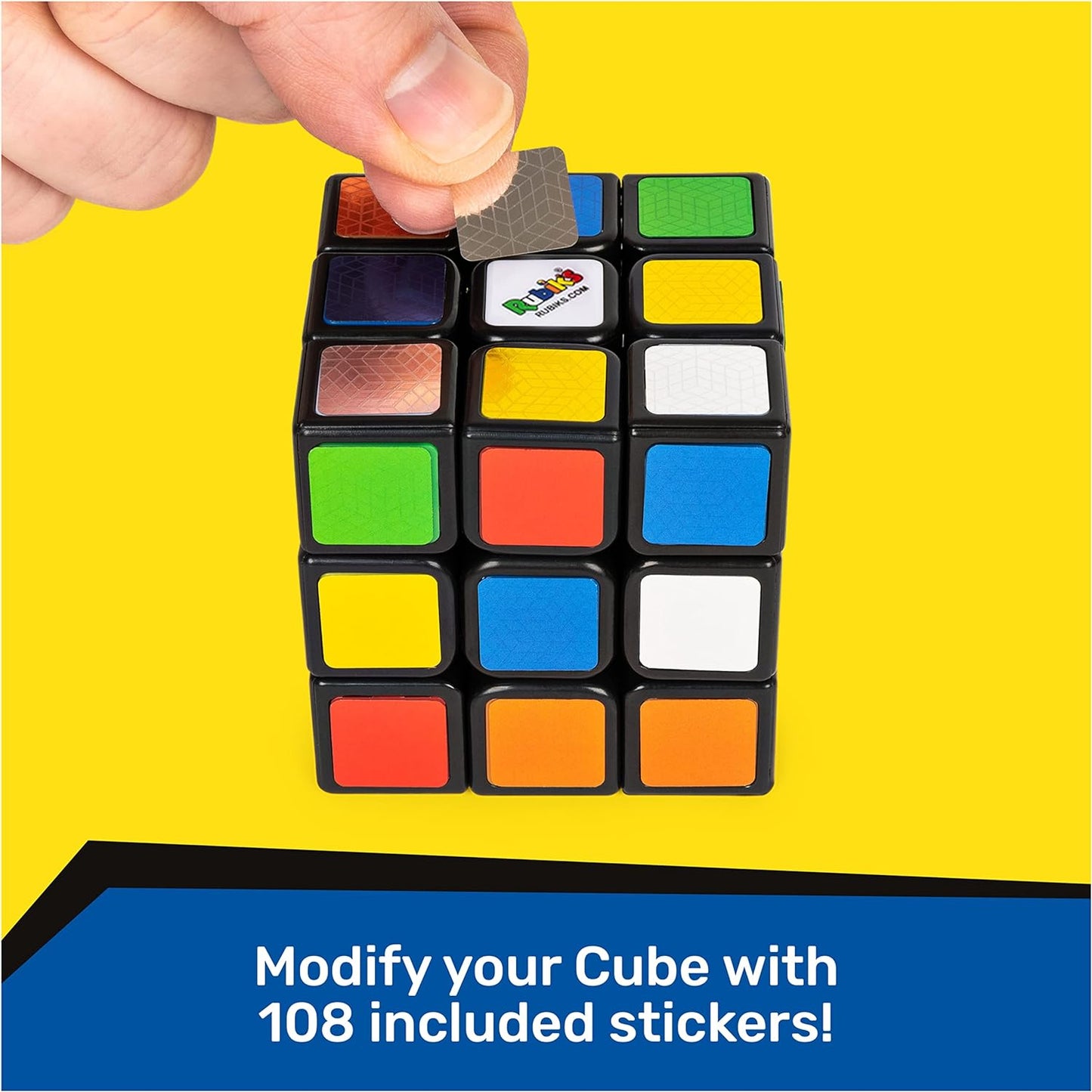 Rubik's Cube, Original 3x3 Puzzle Brain Teaser Fidget Toy with Removable Interchangeable Mod