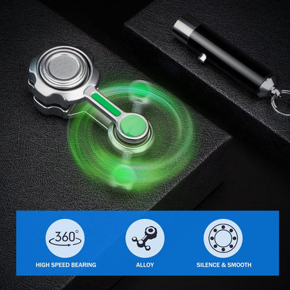 Cool Gear Fidget Spinner Metal Toy Gift for Kids Adults, Luminous Hand Finger Spinner Block