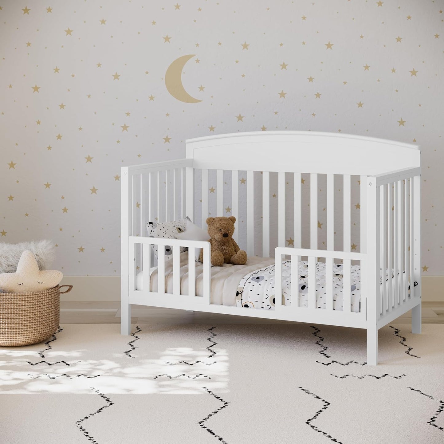 Graco Benton 5-in-1 Convertible Crib (White) – GREENGUARD Gold Certified, Converts from Baby Crib